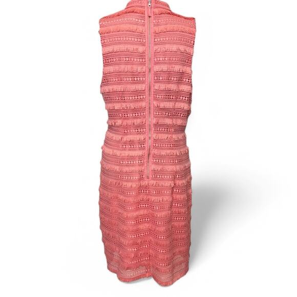 J. Crew Pink Embroidered Fringe Sheath Dress Summer Office Business Casual Sz 10 - Picture 6 of 14